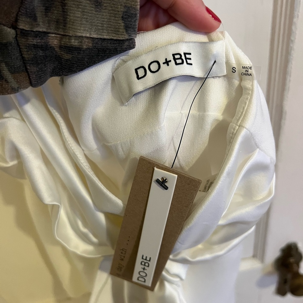DO+BE Ivory Satin Shorts